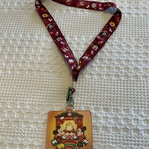 Loungefly Disney Mickey Mouse Lanyard with Holiday Badge holder